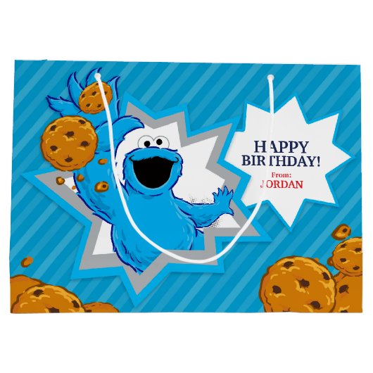 Cookie Monster Birthday Groot Cadeauzakje (Achterkant)