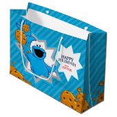 Cookie Monster Birthday Groot Cadeauzakje (Voorkant Gekanteld)