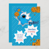 Cookie Monster Birthday Kaart (Voorkant / Achterkant)