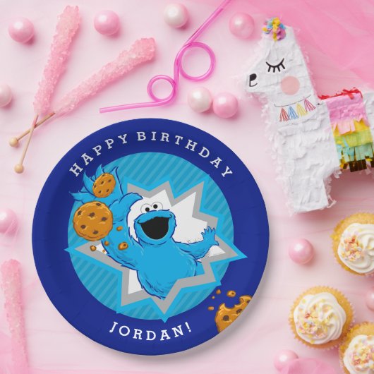 Cookie Monster Birthday Papieren Bordje (Feest)