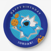 Cookie Monster Birthday Papieren Bordje (Voorkant)