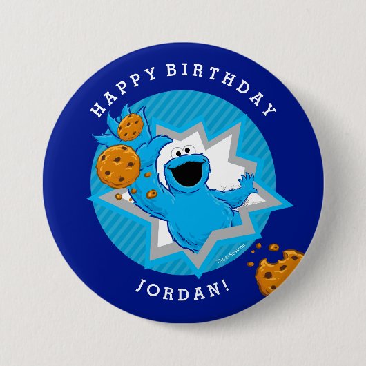 Cookie Monster Birthday Ronde Button 7,6 Cm (Voorkant)