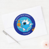 Cookie Monster Birthday Ronde Sticker (Envelop)