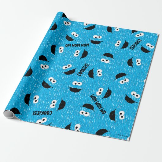 Cookie Monster bont gezichts patroon Cadeaupapier (Uitgerold)