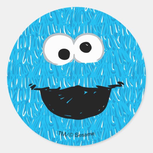 Cookie Monster bont gezichts patroon Ronde Sticker (Voorkant)