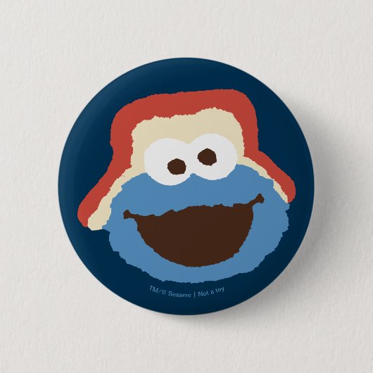 Cookie Monster Bosgezicht Ronde Button 5,7 Cm (Voorkant)
