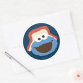 Cookie Monster Bosgezicht Ronde Sticker (Envelop)
