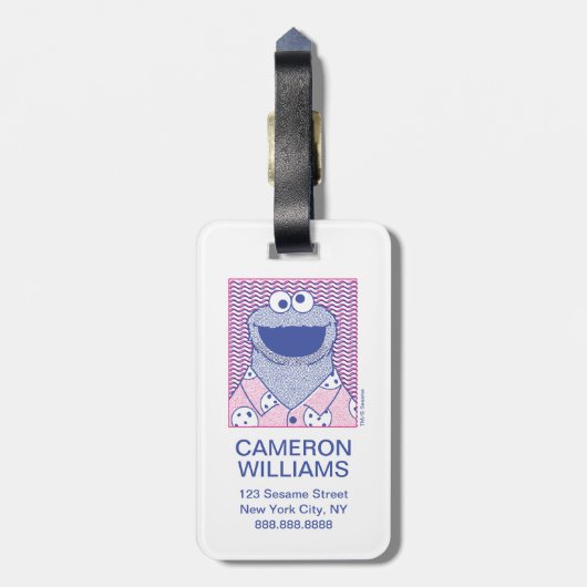 Cookie Monster | Button Down Cookie Shirt Bagagelabel (Achterkant verticaal)