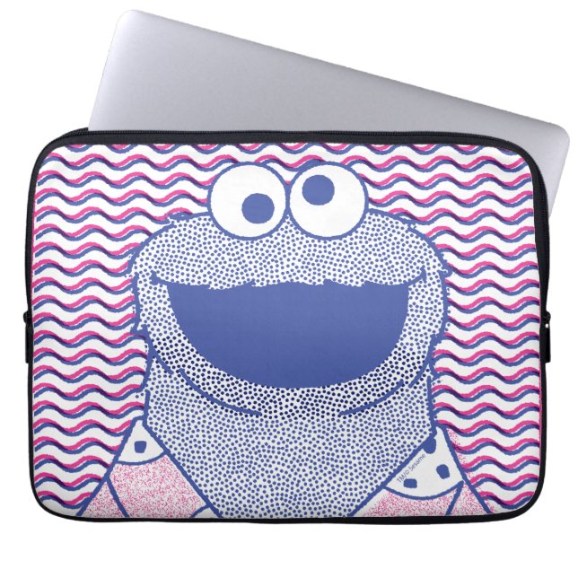 Cookie Monster | Button Down Cookie Shirt Laptop Sleeve (Voorkant)