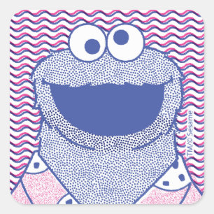 Cookie Monster   Button Down Cookie Shirt Vierkante Sticker