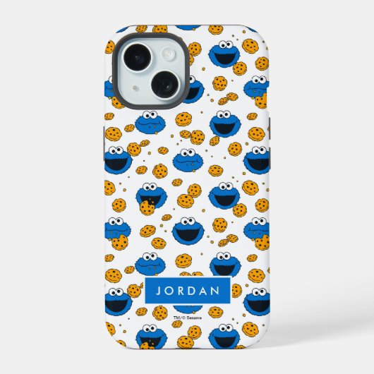 Cookie Monster | C is voor Cookie Patroon iPhone 15 Case (Achterkant)