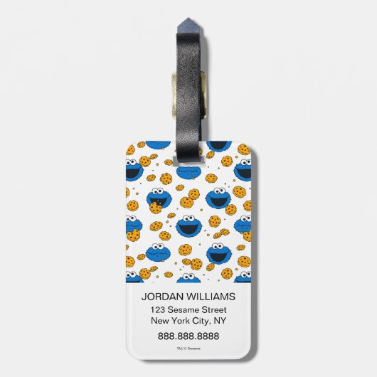 Cookie Monster | C is voor Cookie Pattern Bagagelabel (Achterkant verticaal)