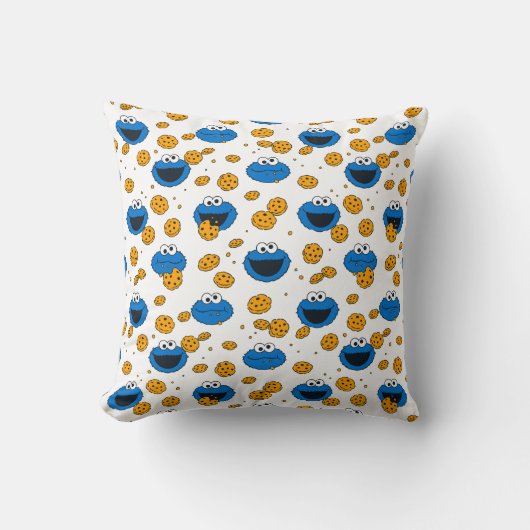 Cookie Monster | C is voor Cookie Pattern Kussen (Voorkant)