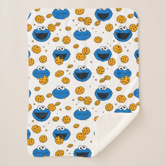 Cookie Monster | C is voor Cookie Pattern Sherpa Deken (Voorkant)