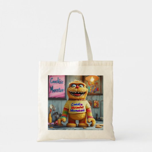 Cookie Monster Canvas tas – Leuke en duurzame eco- (Achterkant)
