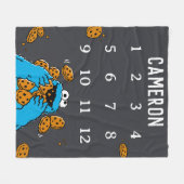 Cookie Monster Chalkboard Baby Milestone Fleece Deken (Voorkant (Horizontaal))