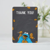 Cookie Monster Chalkboard Baby shower Dank u Kaart (Staand voorkant)