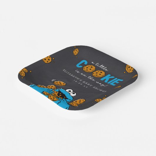 Cookie Monster Chalkboard Baby shower Papieren Bordje (Gebogen)