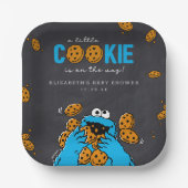 Cookie Monster Chalkboard Baby shower Papieren Bordje (Voorkant)