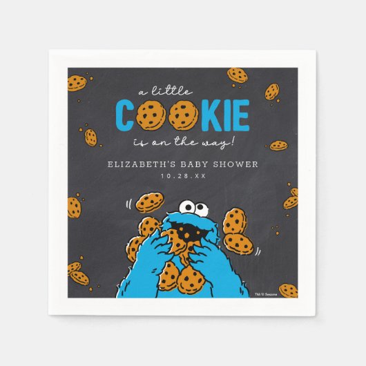 Cookie Monster Chalkboard Baby shower Servet (Voorkant)