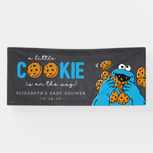 Cookie Monster Chalkboard Baby shower Spandoek (Horizontaal)