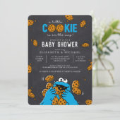 Cookie Monster Chalkboard Baby shower Uitnodiging (Staand voorkant)