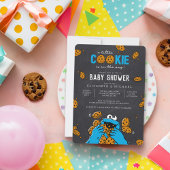 Cookie Monster Chalkboard Baby shower Uitnodiging