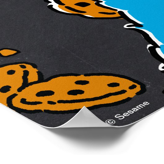 Cookie Monster Chalkboard Baby shower Welkom Poster (Hoek)