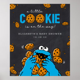 Cookie Monster Chalkboard Baby shower Welkom Poster