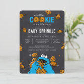 Cookie Monster Chalkboard Baby Sprinkle Kaart (Staand voorkant)