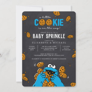 Cookie Monster Chalkboard Baby Sprinkle Kaart