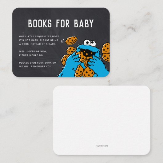 Cookie Monster Chalkboard Book Request Insert Plaatskaartje (Voorkant / Achterkant)