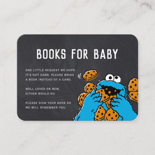 Cookie Monster Chalkboard Book Request Insert Plaatskaartje (Voorkant)