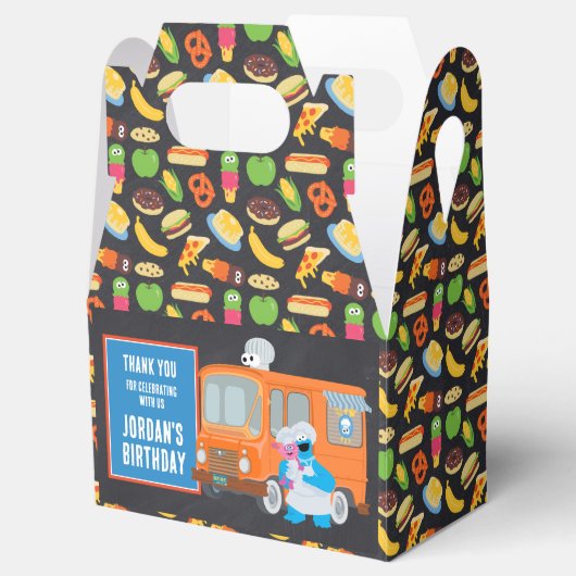 Cookie Monster Chalkboard Food Truck Verjaardag Bedankdoosjes (Geopend)