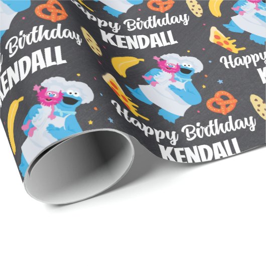 Cookie Monster Chalkboard Foodie Truck Cadeaupapier (Rol Hoek)