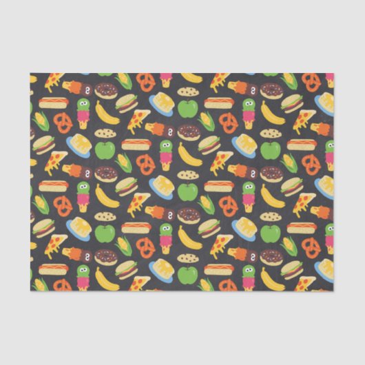 Cookie Monster Chalkboard Foodie Truck Tissuepapier (Voorkant)