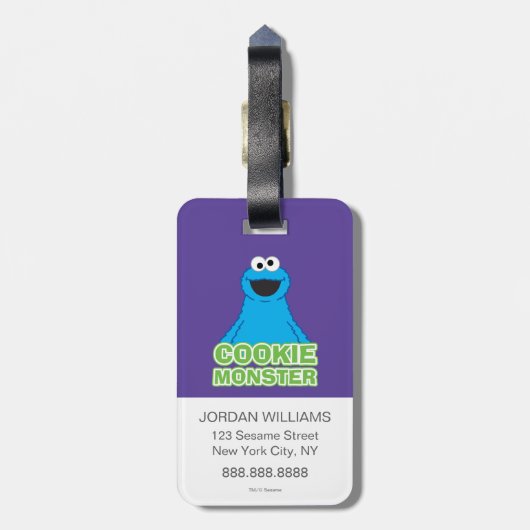 Cookie Monster Character Art Bagagelabel (Achterkant verticaal)