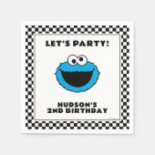 Cookie Monster Checkerboard Birthday Servet (Voorkant)
