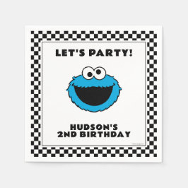Cookie Monster Checkerboard Birthday Servet