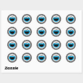 Cookie Monster Checkered Ronde Sticker (Vel)