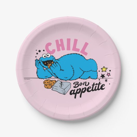 Cookie Monster | Chill Bon Appetite Papieren Bordje (Voorkant)