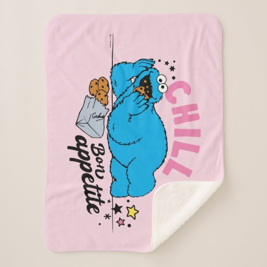 Cookie Monster | Chill Bon Appetite Sherpa Deken (Voorkant)