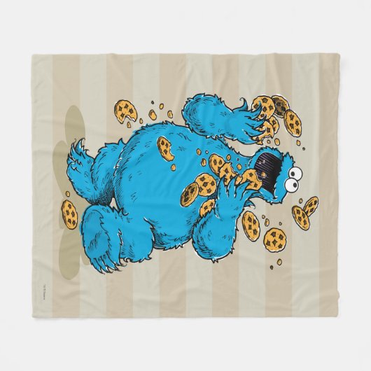 Cookie Monster Crazy Cookies Fleece Deken (Voorkant (Horizontaal))