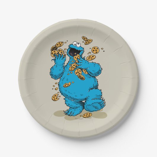 Cookie Monster Crazy Cookies Papieren Bordje (Voorkant)