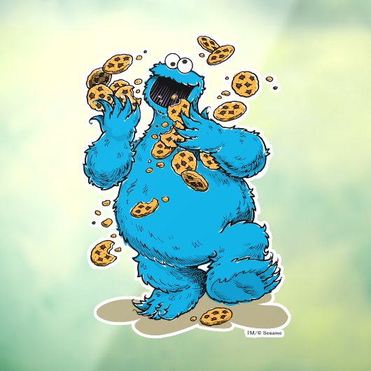Cookie Monster Crazy Cookies Raamsticker (Vel 3)