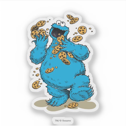 Cookie Monster Crazy Cookies Sticker (Voorkant)