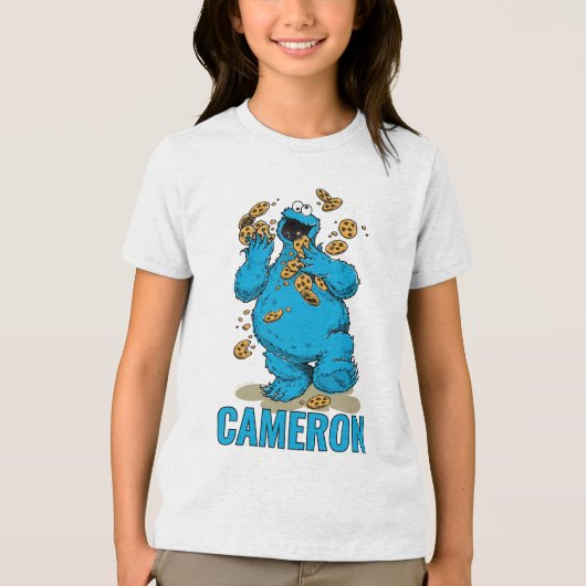 Cookie Monster Crazy Cookies Tri-Blend Shirt (Voorkant)