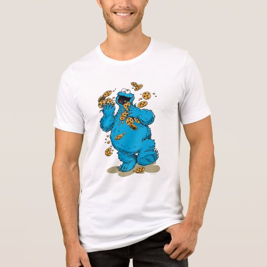 Cookie Monster Crazy Cookies Tri-Blend Shirt (Voorkant)