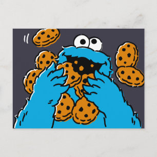 Cookie Monster die alle koekjes opeet Briefkaart
