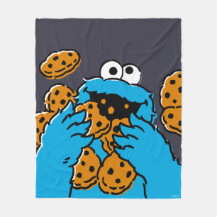Cookie Monster die alle koekjes opeet Fleece Deken